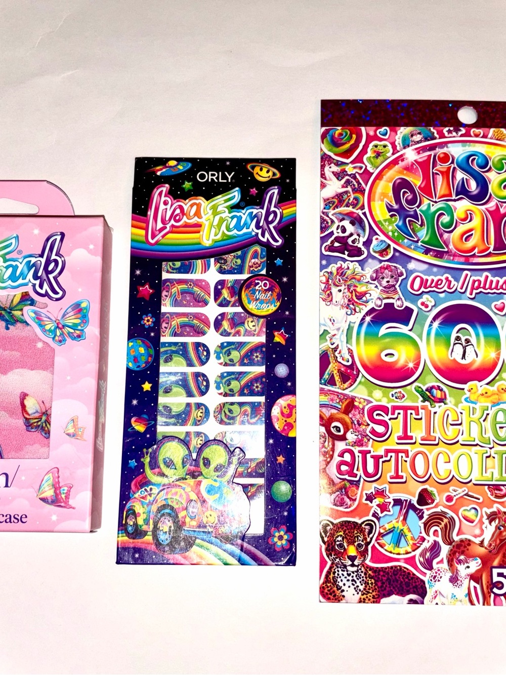 3 PC Lisa Frank Lot: Satin Pillowcase, Zoomer&Zorbut Nail Wraps, & Sticker